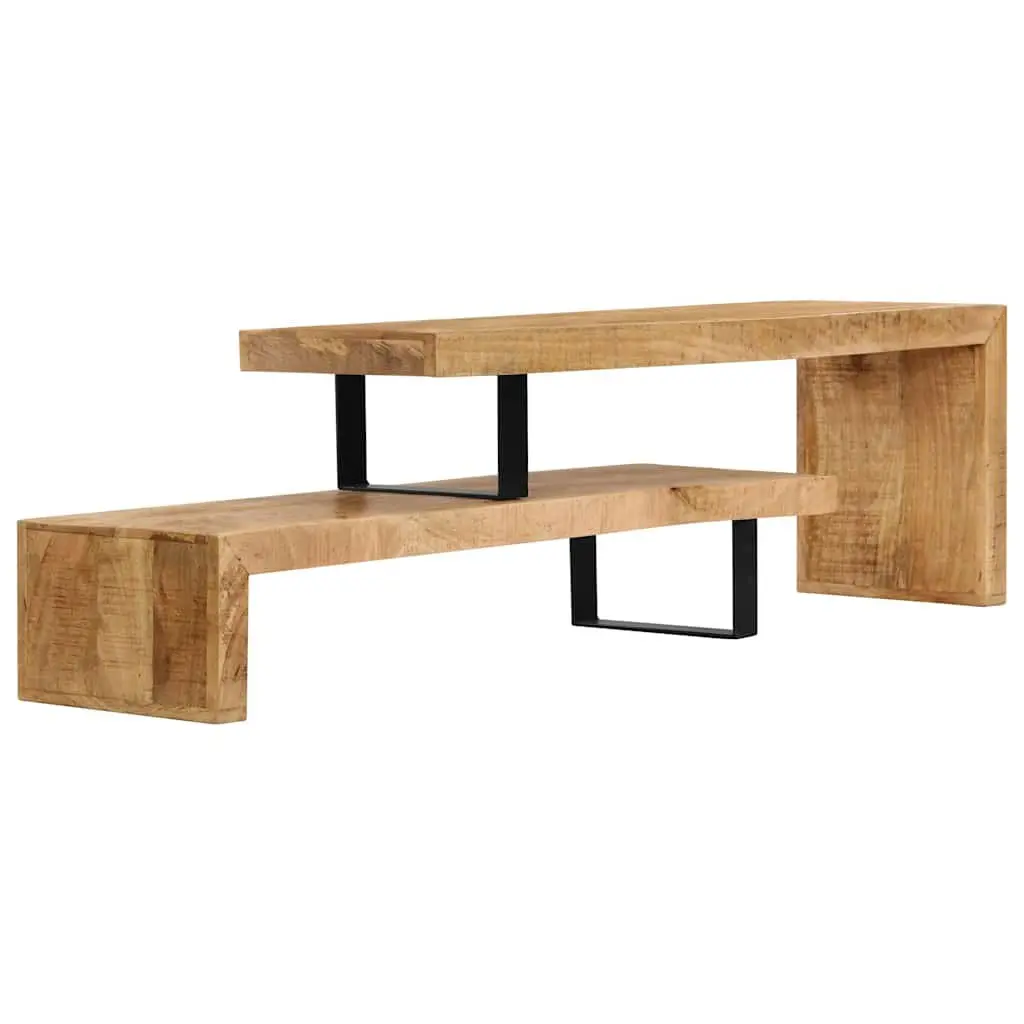 TV Stand Solid Mango Wood Brown Living Room Media Entertainment Cabinet Unit