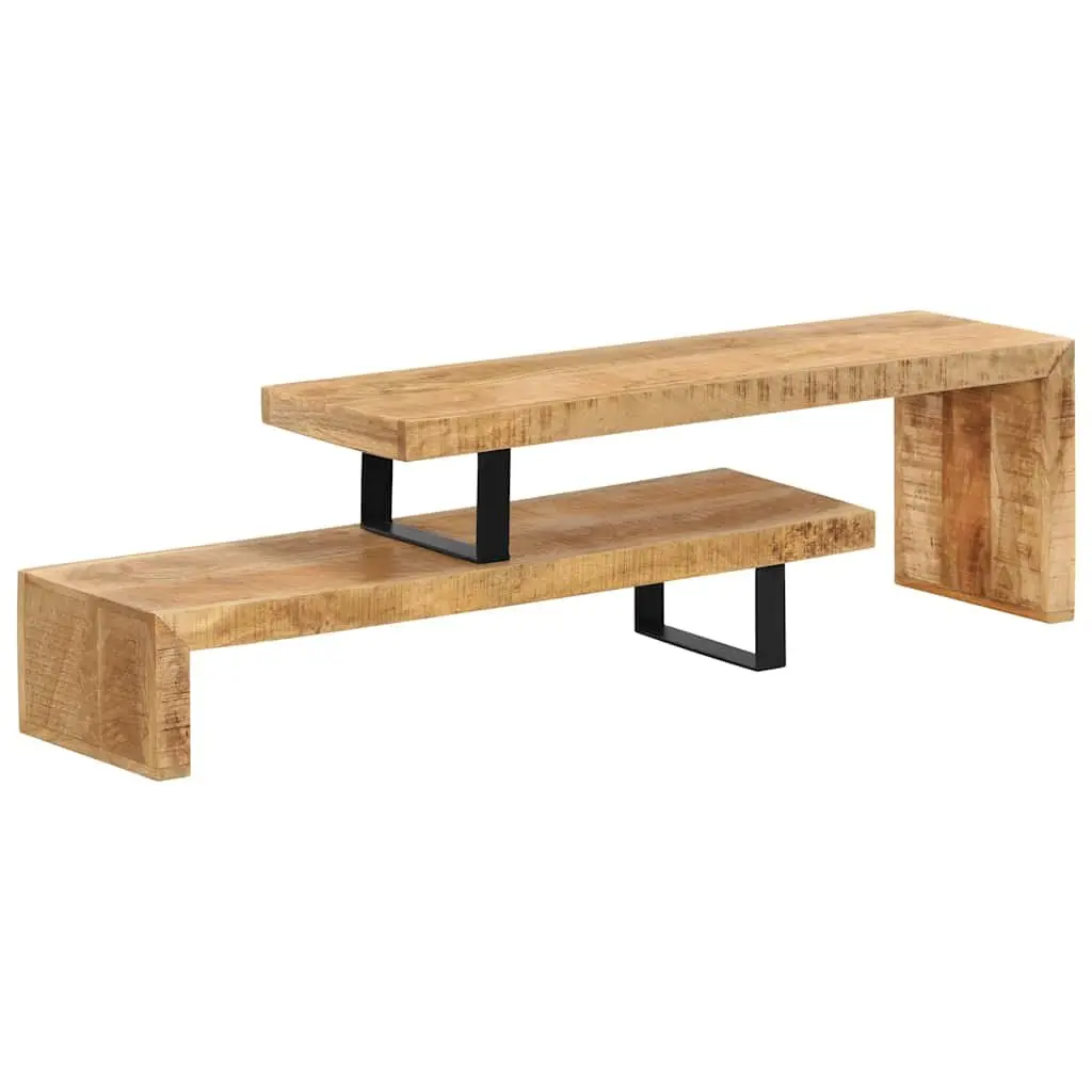 TV Stand Solid Mango Wood Brown Living Room Media Entertainment Cabinet Unit
