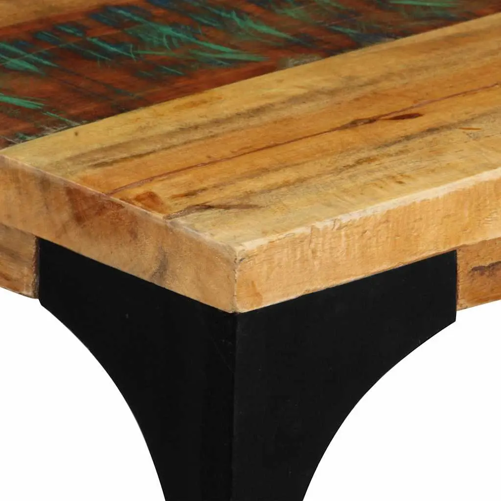 Console Table Brown 120x35x76cm Solid Reclaimed Wood with Power-Coated Steel Frame