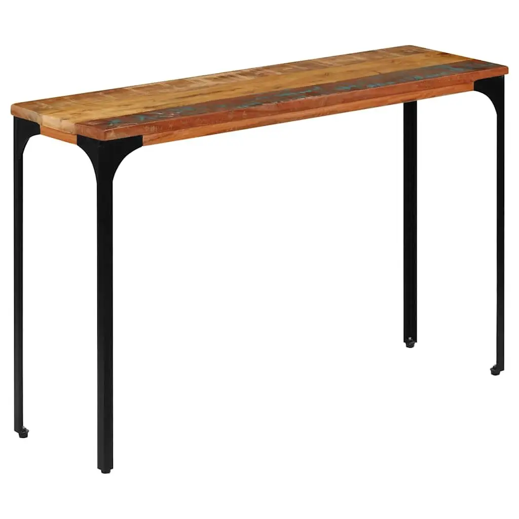 Console Table Brown 120x35x76cm Solid Reclaimed Wood with Power-Coated Steel Frame