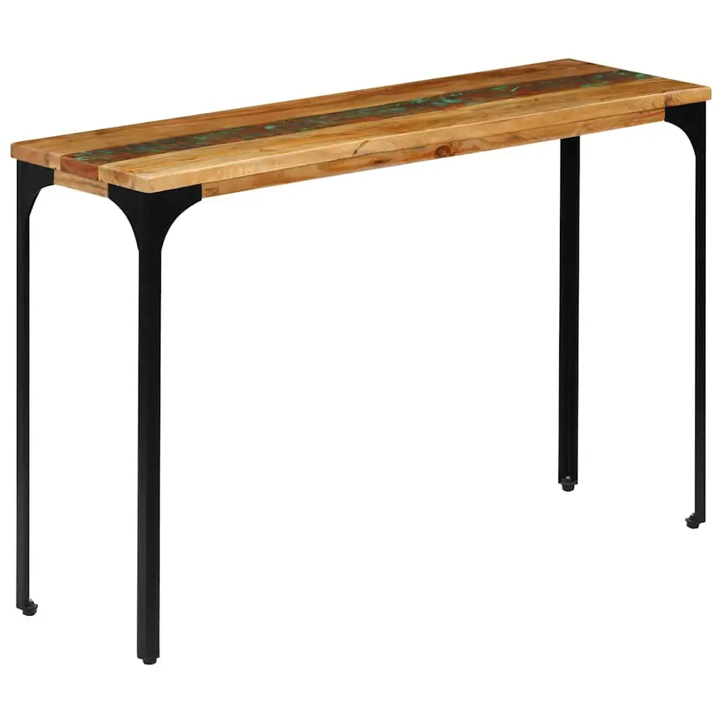 Console Table Brown 120x35x76cm Solid Reclaimed Wood with Power-Coated Steel Frame