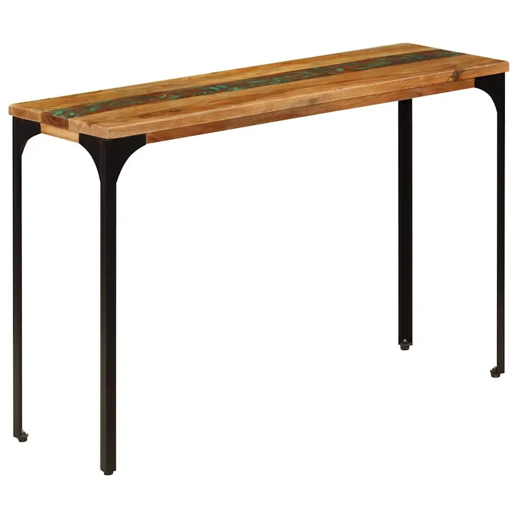 Console Table Brown 120x35x76cm Solid Reclaimed Wood with Power-Coated Steel Frame