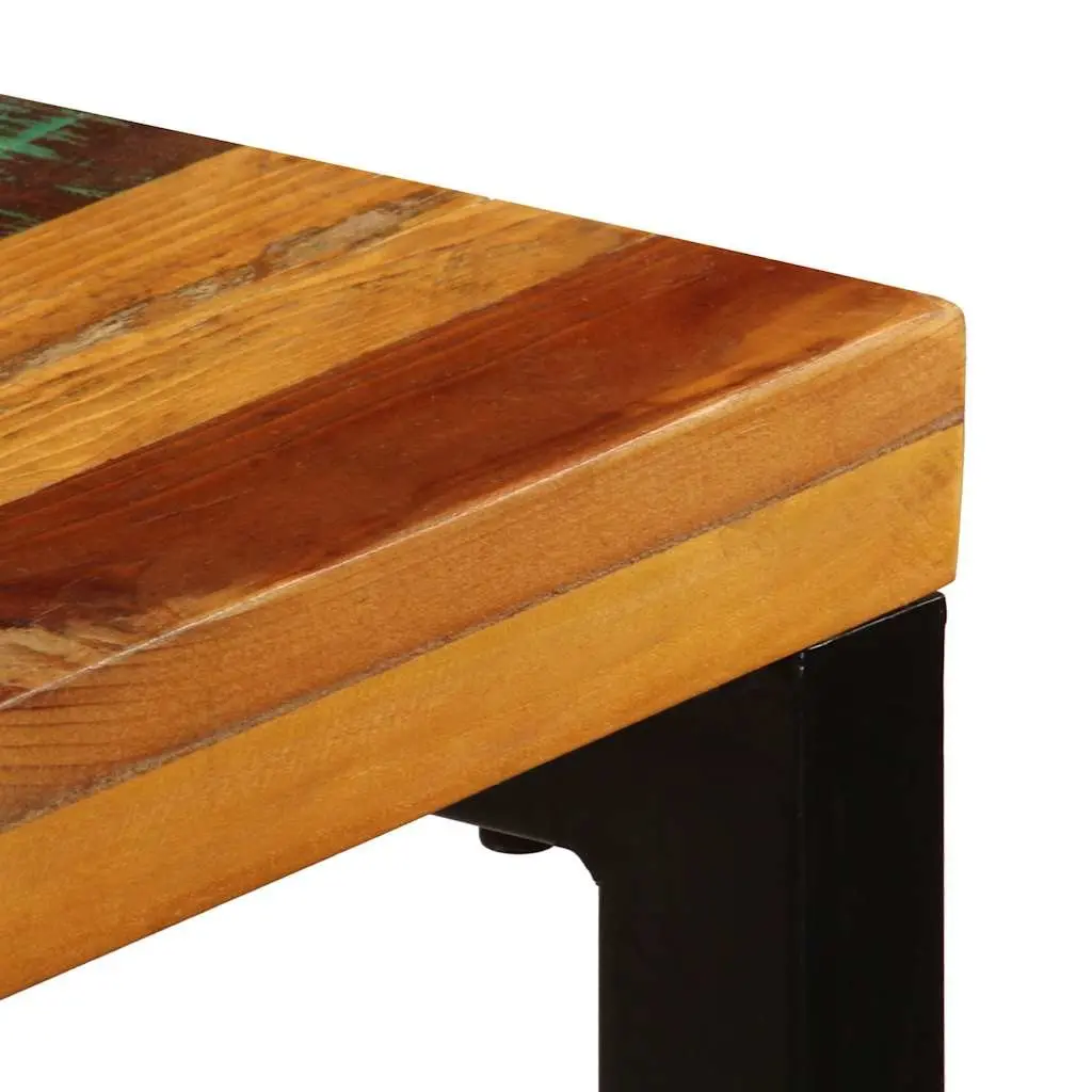Dining Table Brown 115x55x76 cm Solid Reclaimed Wood Steel Frame