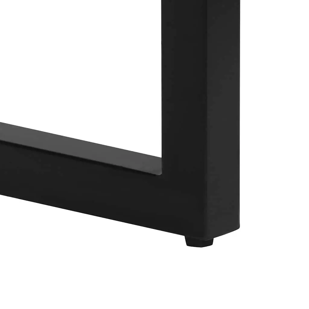 Dining Table Brown 115x55x76 cm Solid Reclaimed Wood Steel Frame