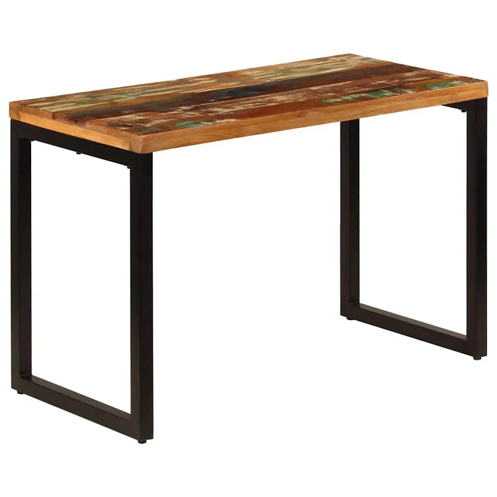 Dining Table Brown 115x55x76 cm Solid Reclaimed Wood Steel Frame