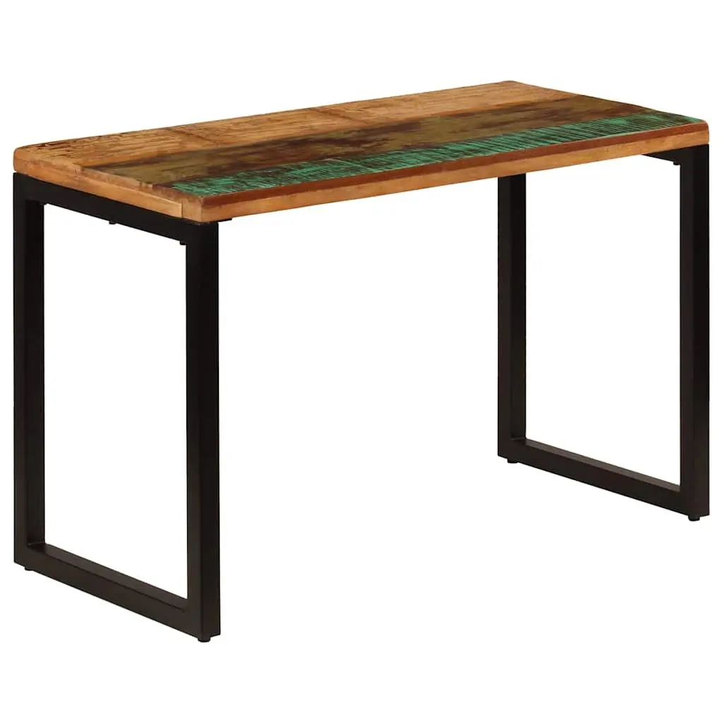 Dining Table Brown 115x55x76 cm Solid Reclaimed Wood Steel Frame