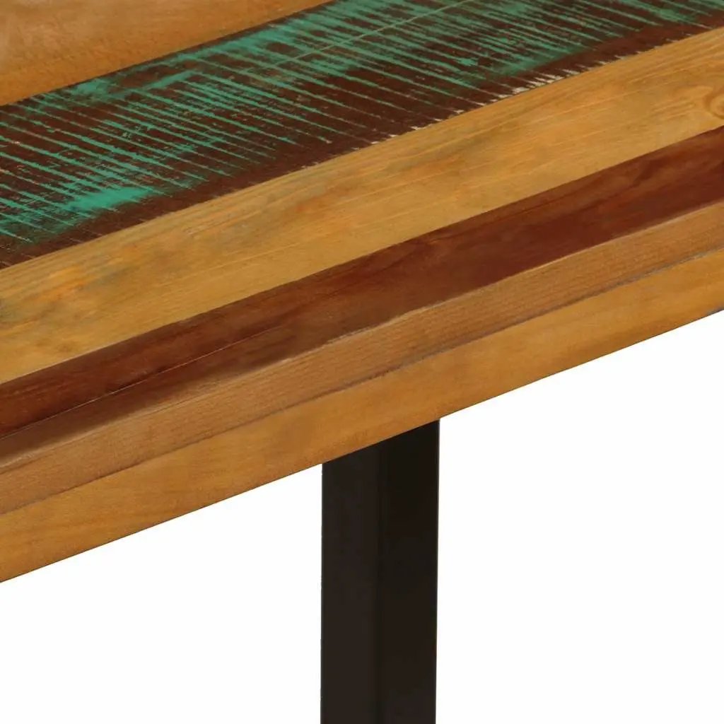 Dining Table Brown 115x55x76 cm Solid Reclaimed Wood Steel Frame