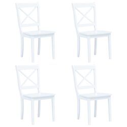 Compact and Stylish Set of 4 White Dining Chairs