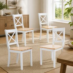 Concise Set of 4 Ergonomic White Chairs