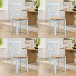 Concise 4-Piece Dining Chair Set in Grey Wood