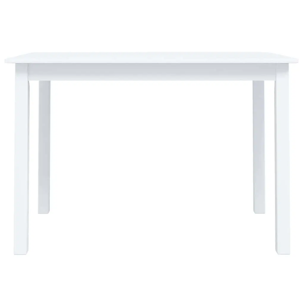 Dining Table Solid Rubber Wood 114x71x75cm Easy to Clean White Kitchen Furniture