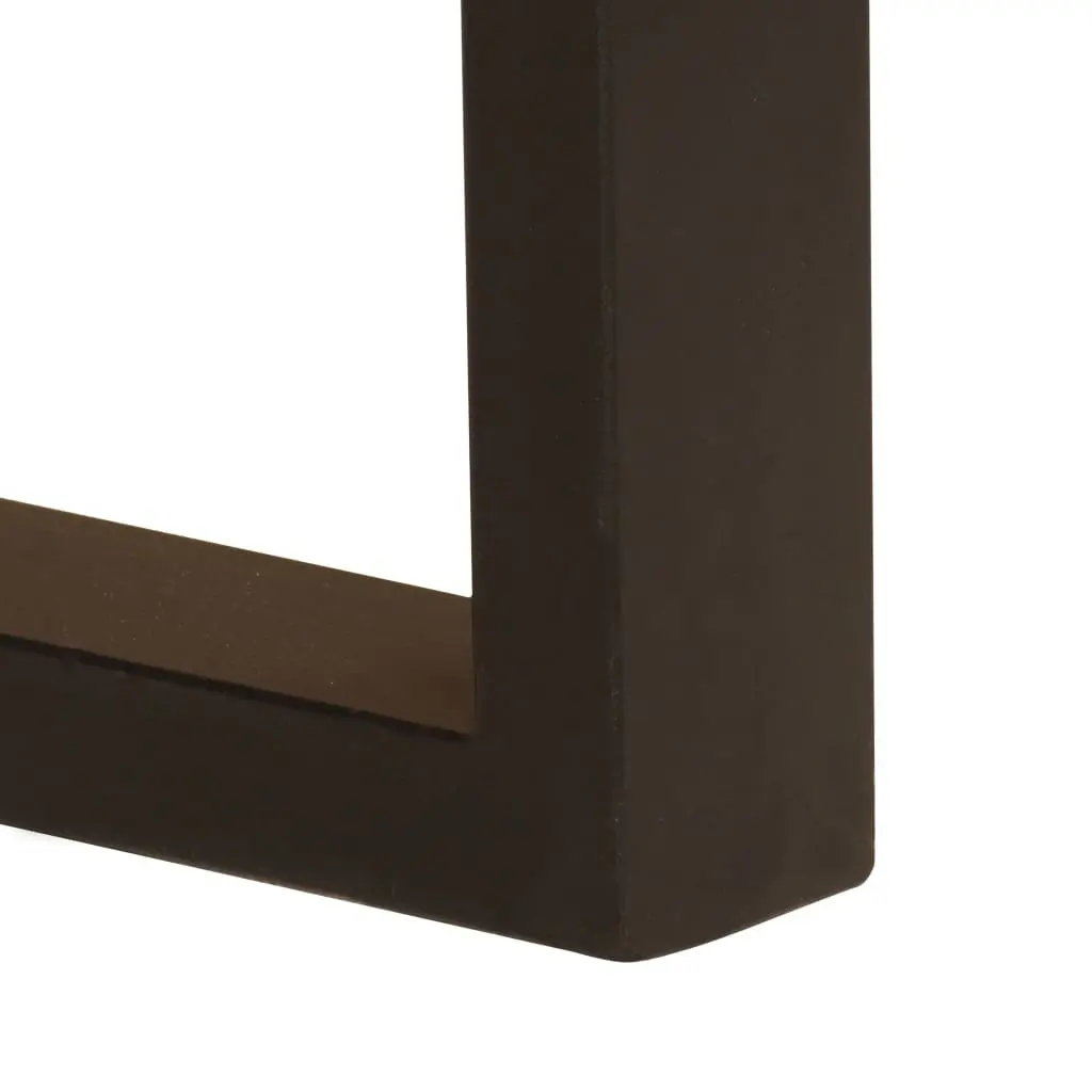 Solid Mango Wood Desk Brown 110x50x77 cm with 2 Drawers and Reinforced Steel Frame for Home Office Use