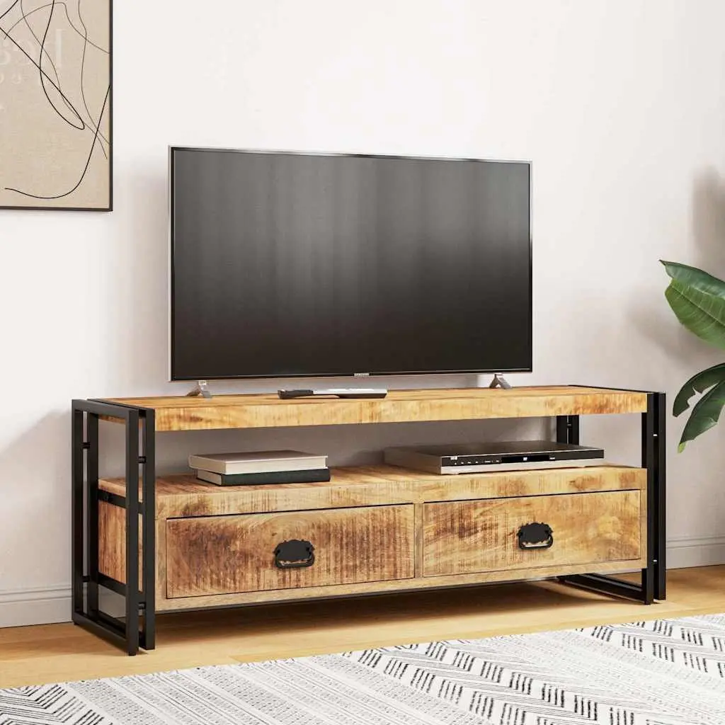 TV Cabinet Brown 120x35x45 cm Solid Mango Wood Vintage Style Storage Unit