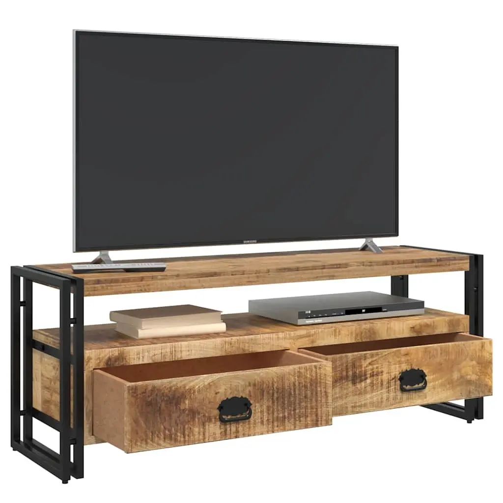 TV Cabinet Brown 120x35x45 cm Solid Mango Wood Vintage Style Storage Unit