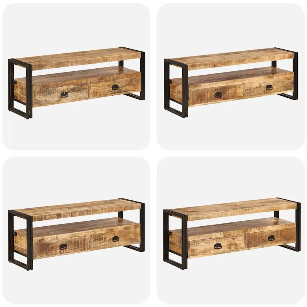 TV Cabinet Brown 120x35x45 cm Solid Mango Wood Vintage Style Storage Unit