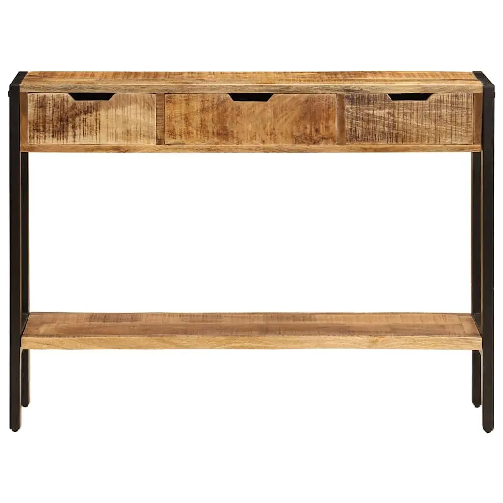 Sideboard Brown 110x35x75 cm Solid Mango Wood 3 Drawers Storage Cabinet