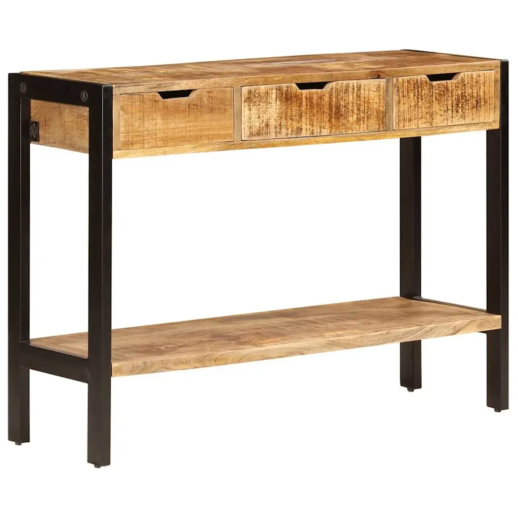 Sideboard Brown 110x35x75 cm Solid Mango Wood 3 Drawers Storage Cabinet