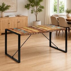 Rustic Dining Table with Solid Construction