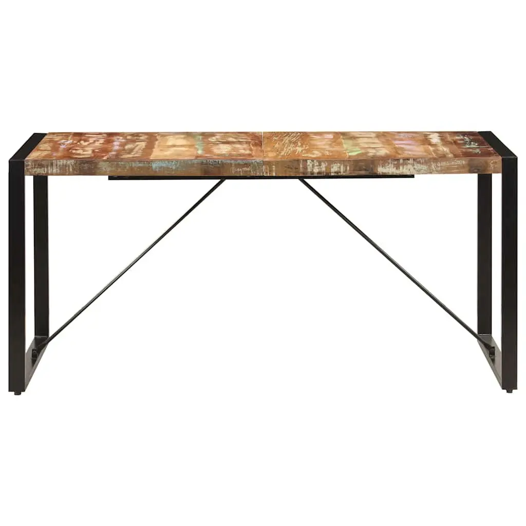 Dining Table Multicolour 160x80x75 cm Solid Reclaimed Wood Rustic Style