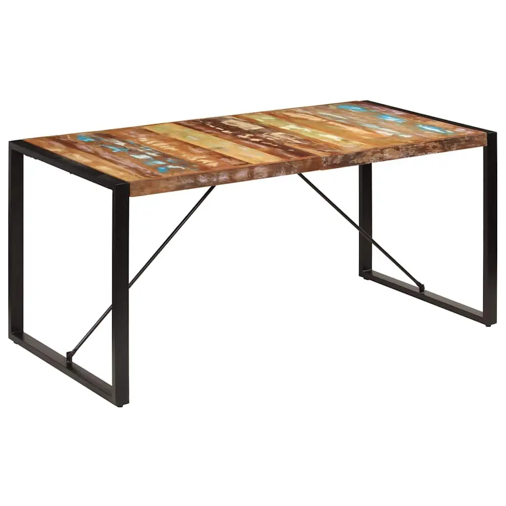 Dining Table Multicolour 160x80x75 cm Solid Reclaimed Wood Rustic Style