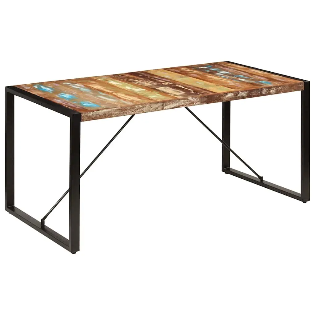 Dining Table Multicolour 160x80x75 cm Solid Reclaimed Wood Rustic Style