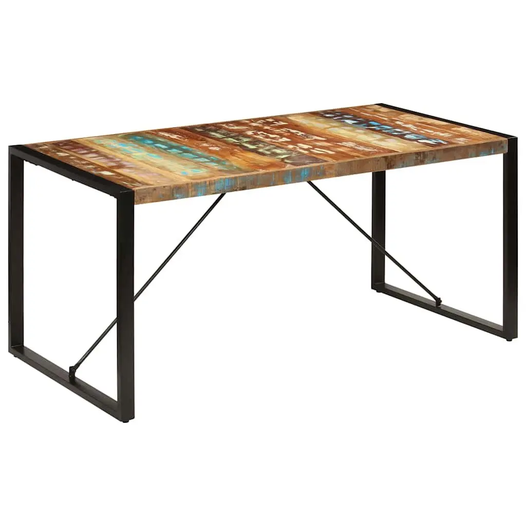 Dining Table Multicolour 160x80x75 cm Solid Reclaimed Wood Rustic Style