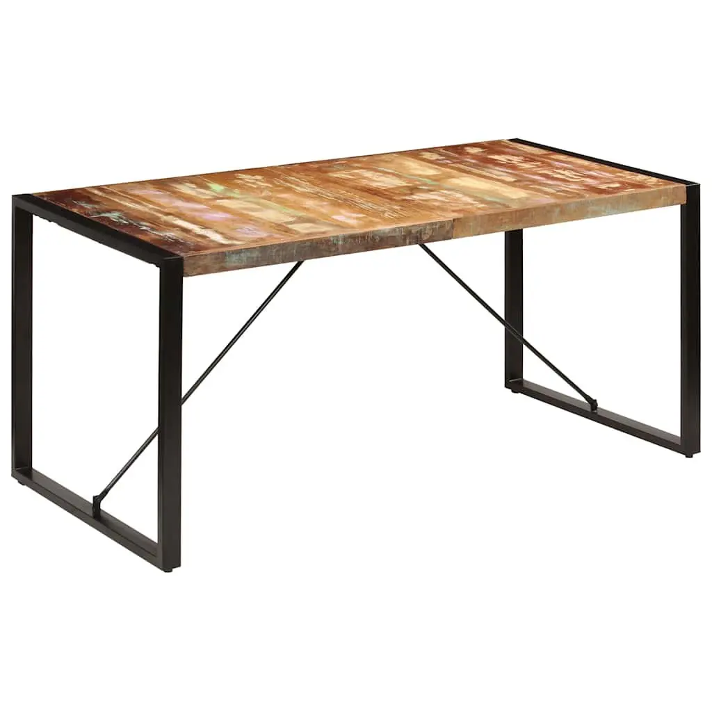 Dining Table Multicolour 160x80x75 cm Solid Reclaimed Wood Rustic Style
