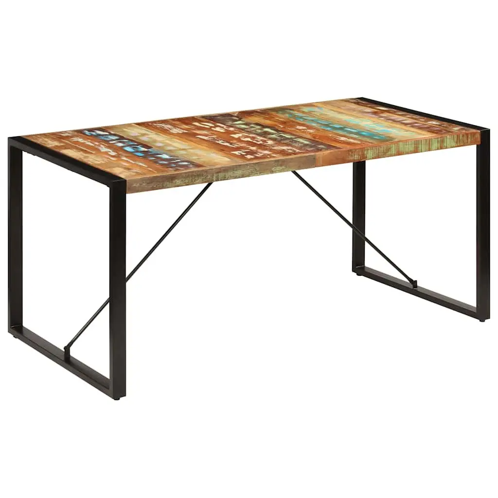 Dining Table Multicolour 160x80x75 cm Solid Reclaimed Wood Rustic Style
