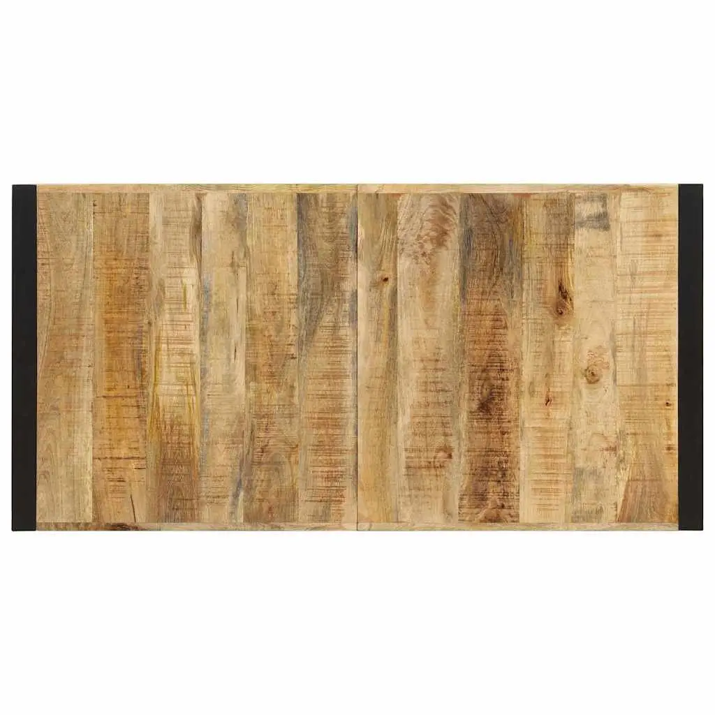 Dining Table 140x70x75cm Solid Mango Wood Industrial Kitchen Furniture Brown