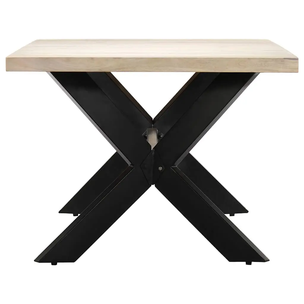 Dining Table White 200x100x75 cm Solid Mango Wood Modern Style