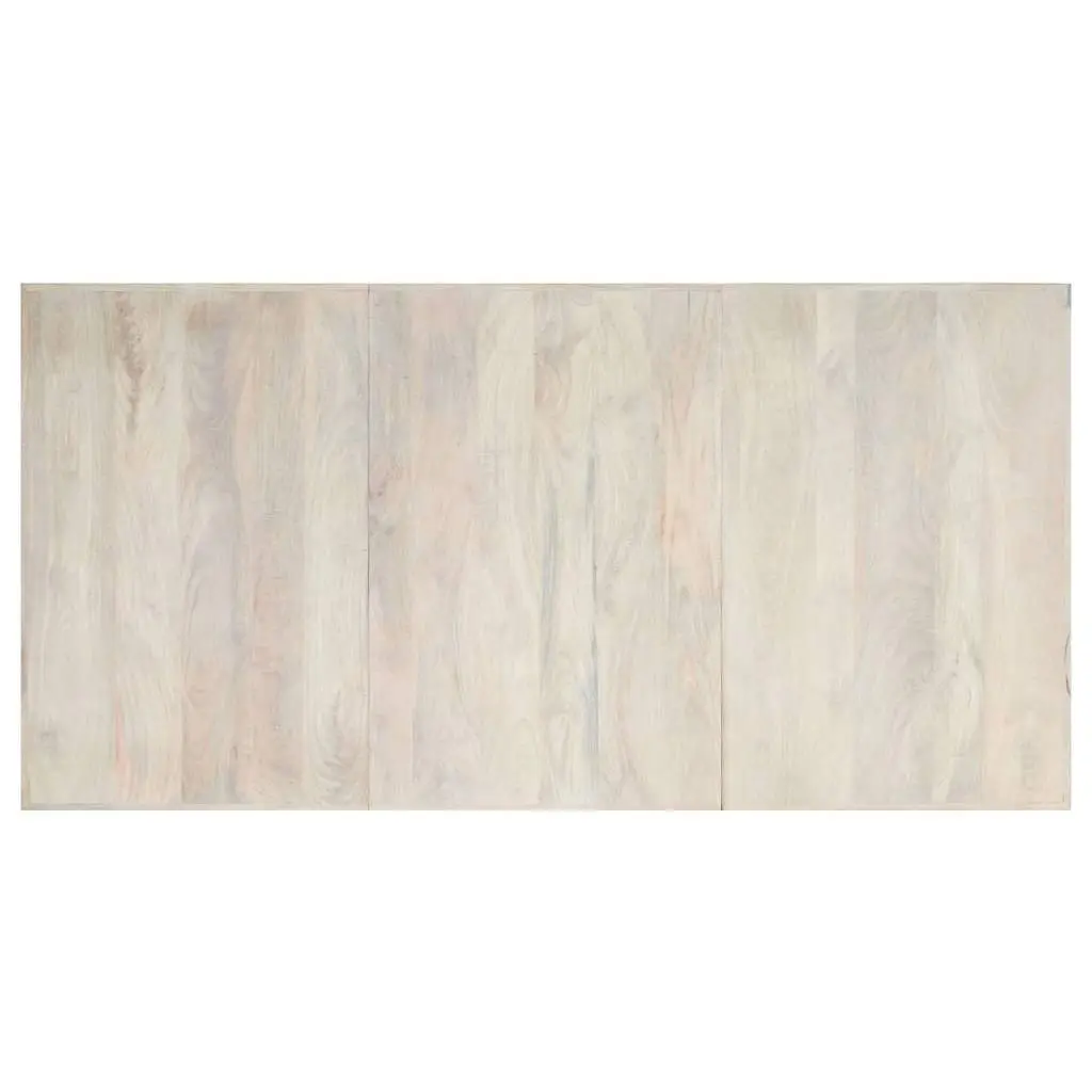 Dining Table White 200x100x75 cm Solid Mango Wood Modern Style