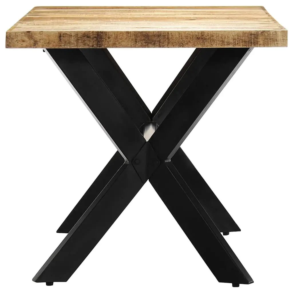 Dining Table Brown 160x80x75 cm Solid Rough Mango Wood Industrial Style