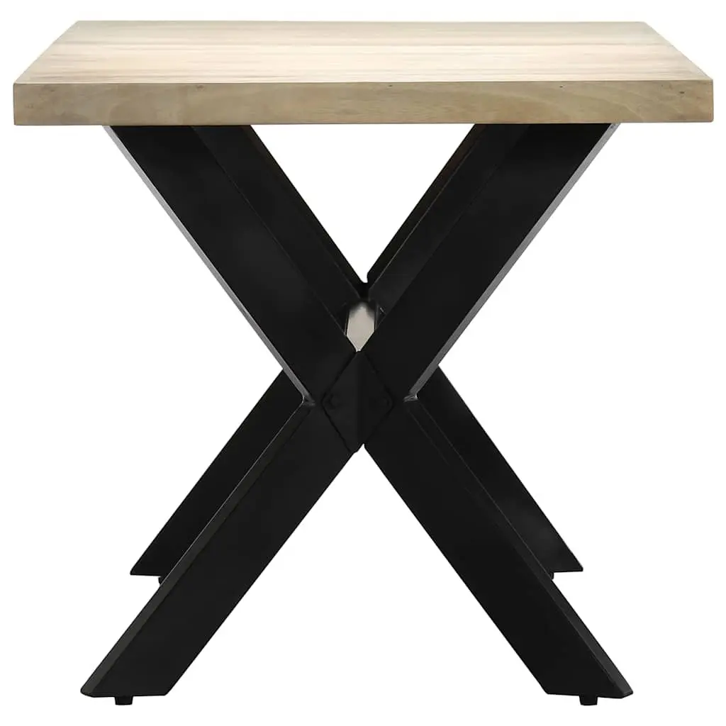Dining Table White 160x80x75 cm Solid Mango Wood Industrial Style Furniture
