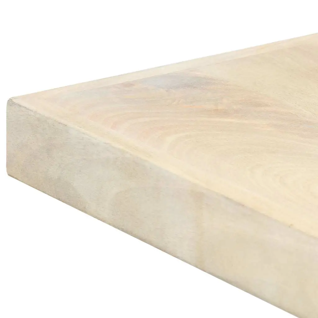 Dining Table White 160x80x75 cm Solid Mango Wood Industrial Style Furniture