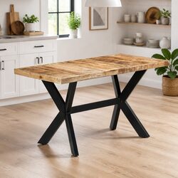 Dining Table 140x70x75 cm Solid Mango Wood Kitchen Furniture Industrial Style