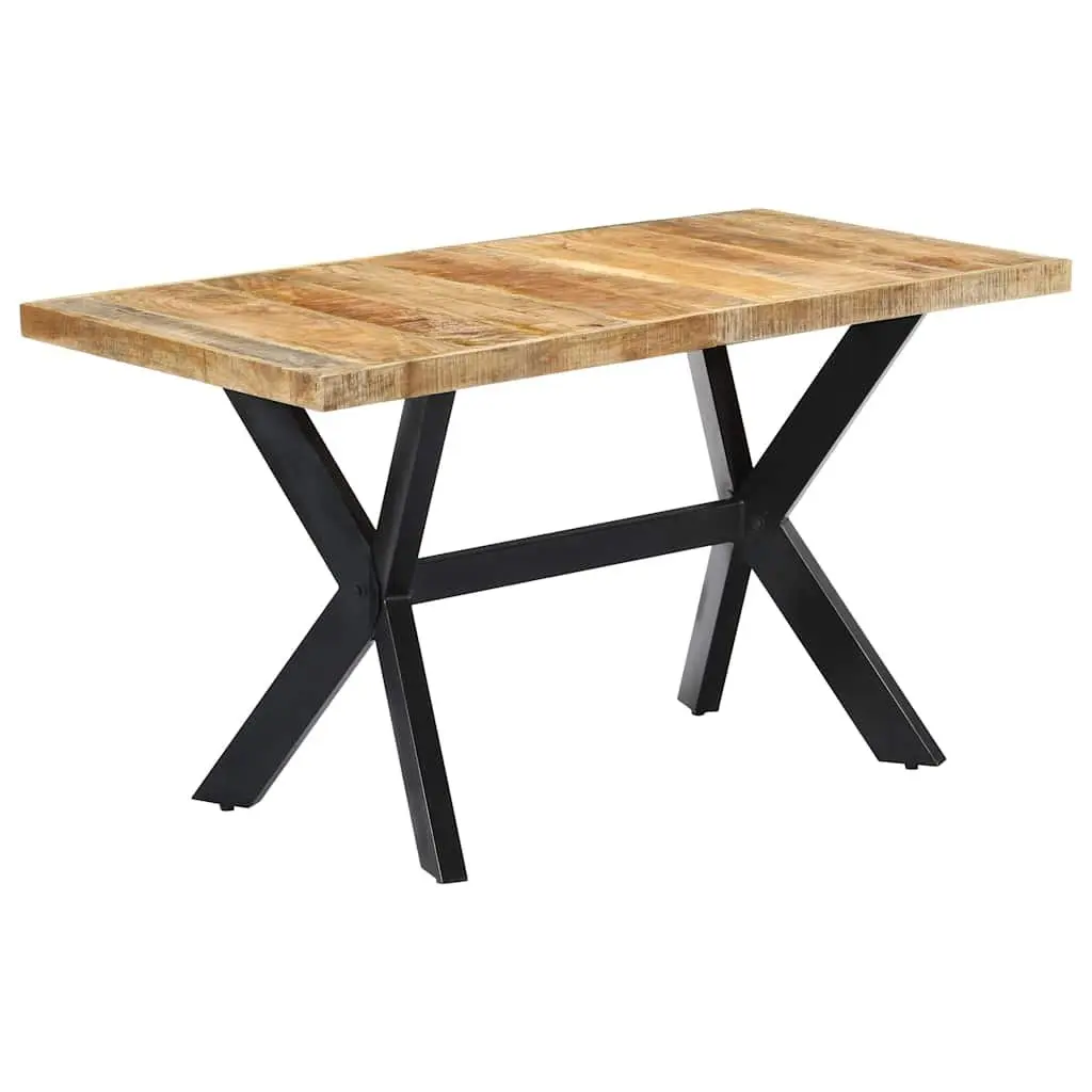 Dining Table Brown 140x70x75 cm Solid Mango Wood Industrial Style