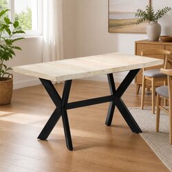 Compact and Durable Solid Mango Wood Dining Table