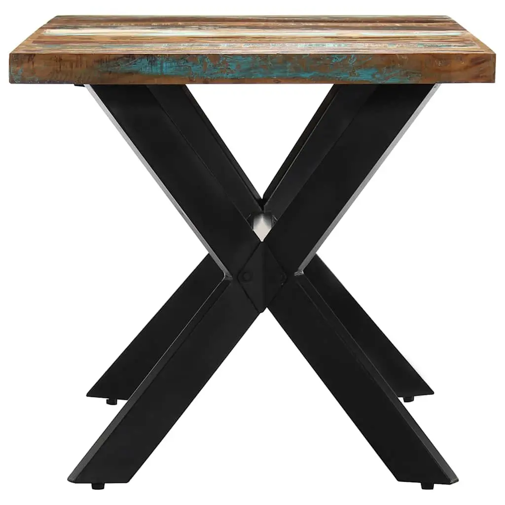 Dining Table Multicolour 140x70x75 cm Solid Reclaimed Wood Steel Frame Industrial Style
