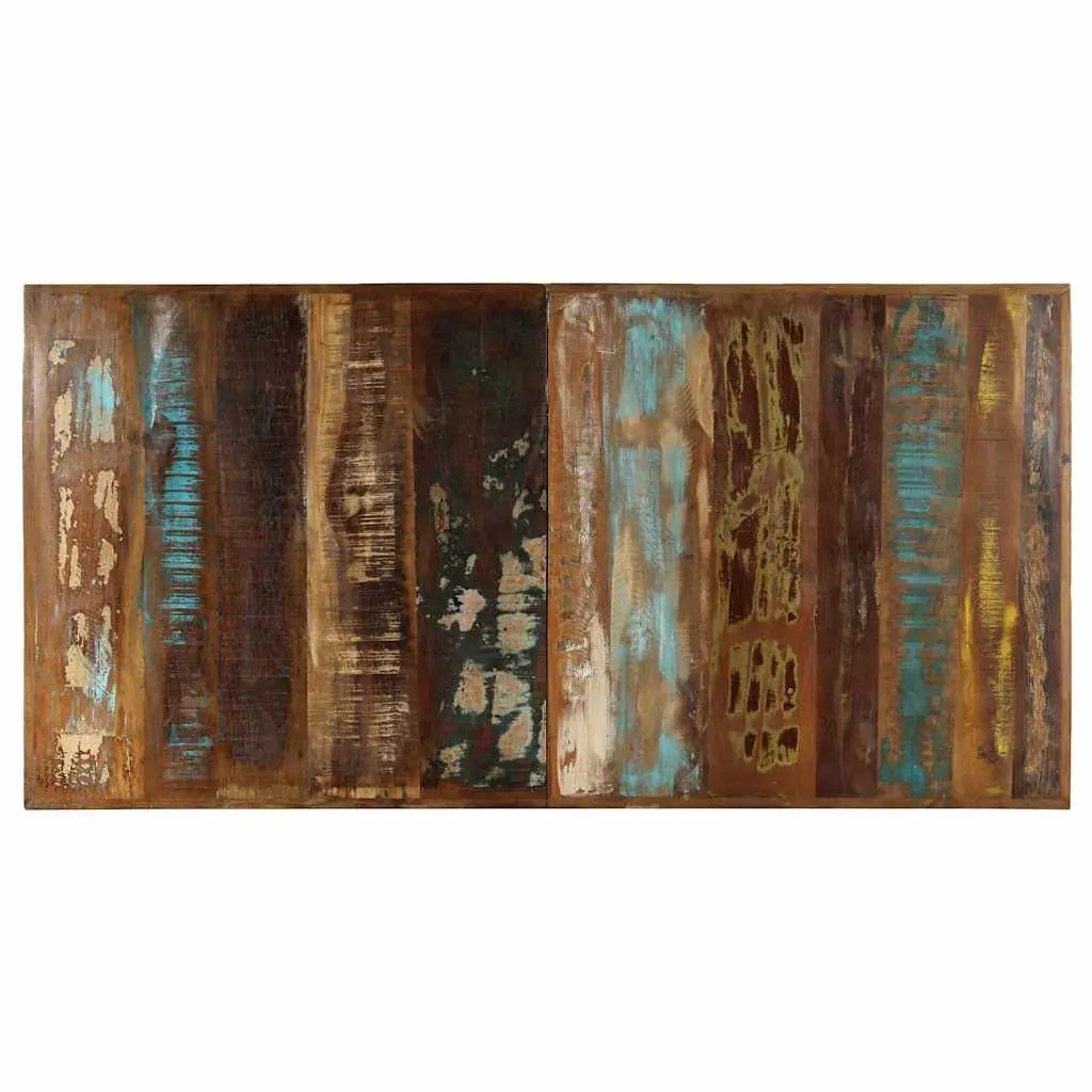 Dining Table Multicolour 140x70x75 cm Solid Reclaimed Wood Steel Frame Industrial Style
