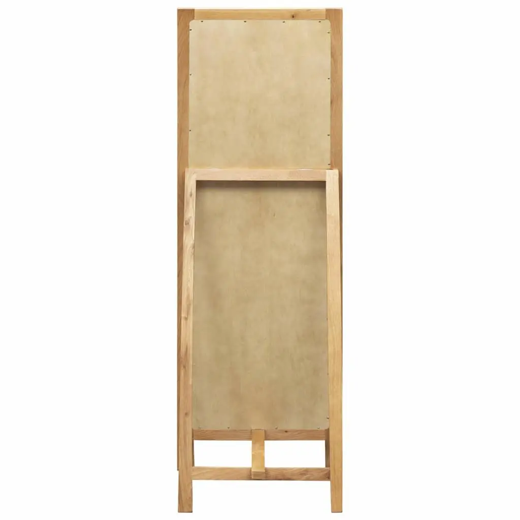 Freestanding Mirror Brown Solid Oak Wood Frame 150 cm Retro Style Rustic Decor