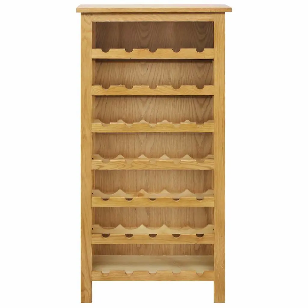 Solid Oak Wood Wine Cabinet Brown 7 Shelves Display Storage Organizer