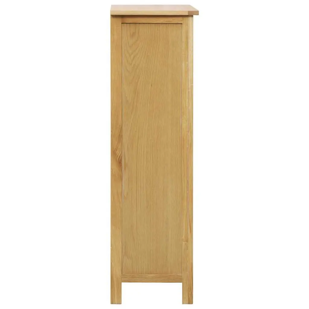 Solid Oak Wood Wine Cabinet Brown 7 Shelves Display Storage Organizer