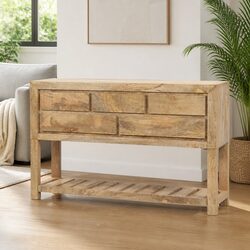 Concise Brown Wooden Sideboard 120x30x75 cm
