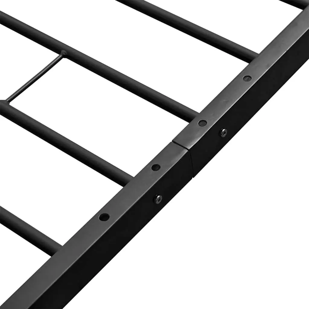 Double Bed Frame Black Metal Slatted Base Bedroom Furniture No Mattress