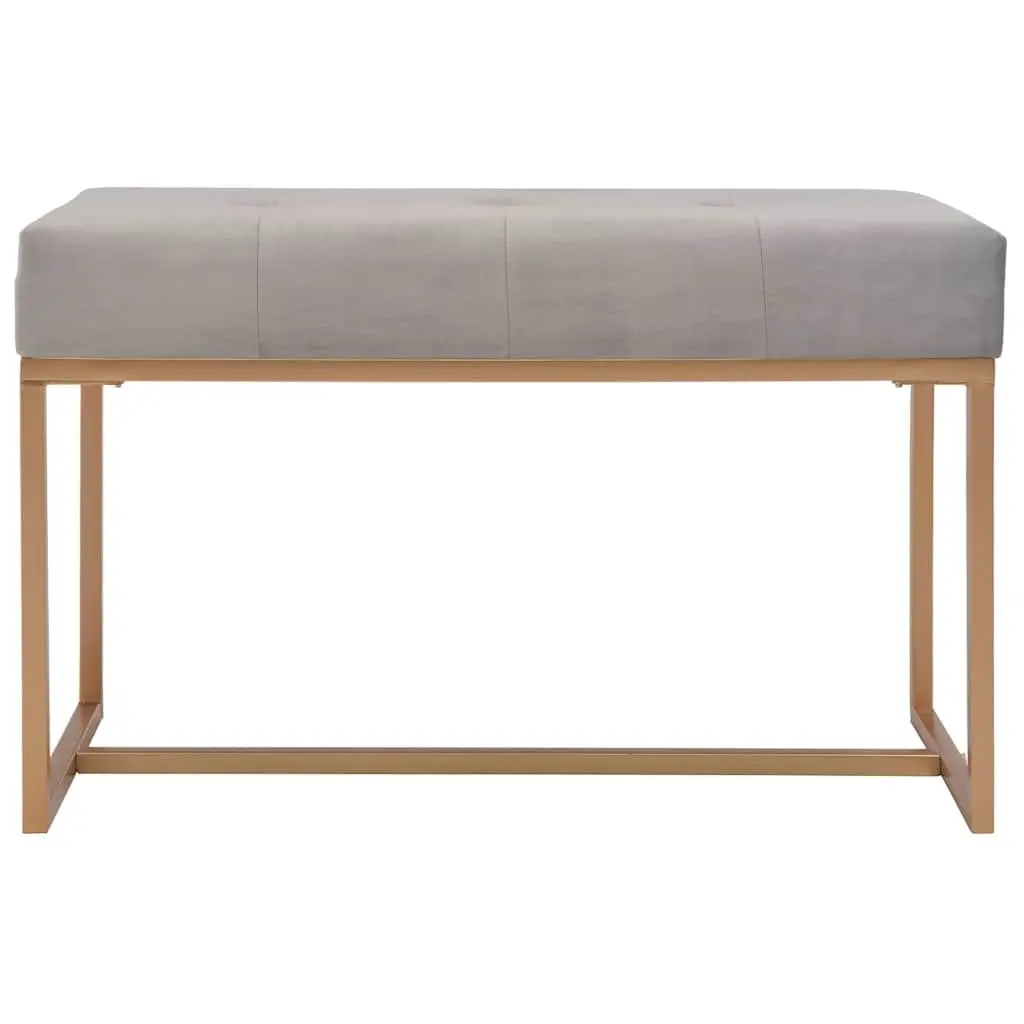Bench Grey 80cm Velvet Upholstered Seating for Hallway Entryway Living Room