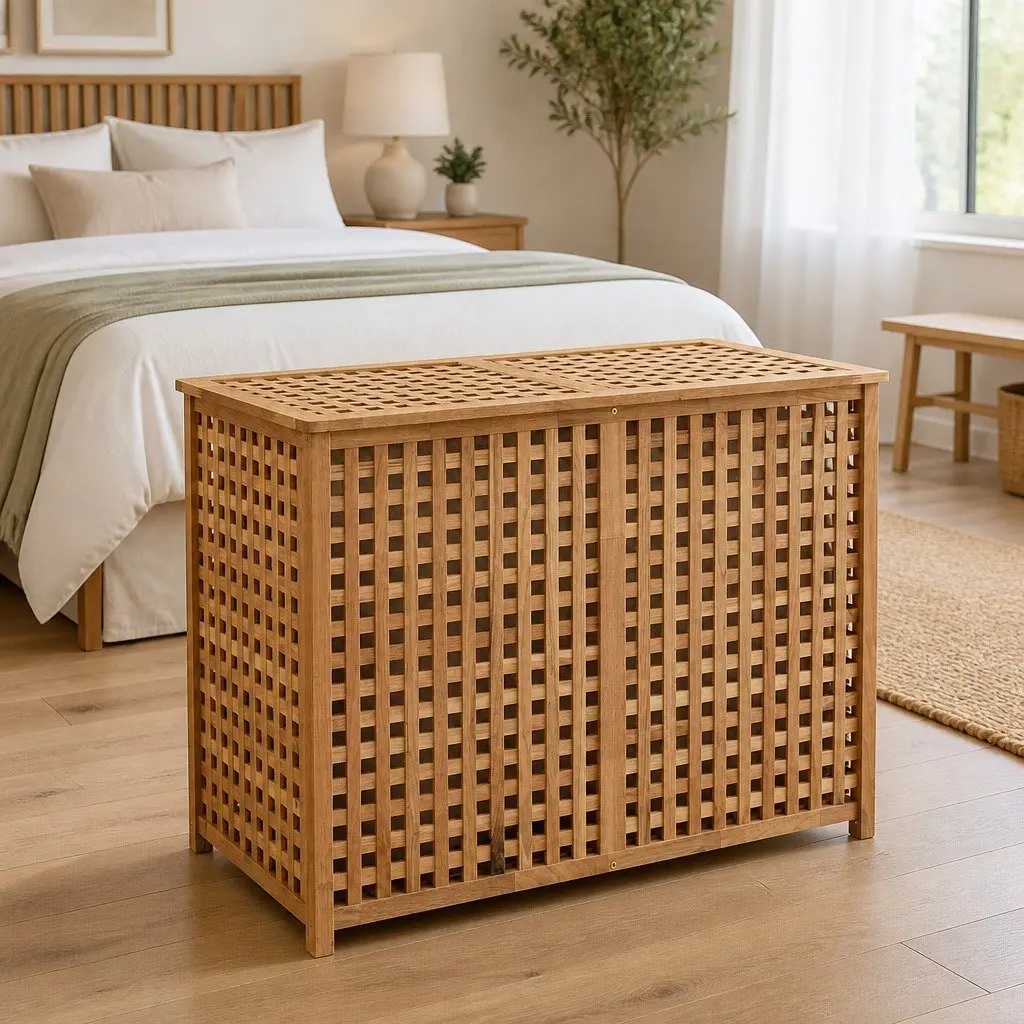 Wooden Laundry Bin for Easy Sorting