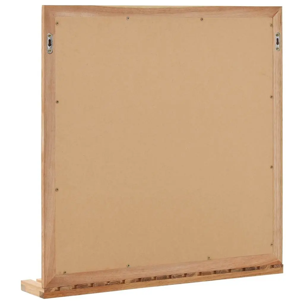 Bathroom Mirror Brown 60x12x62 cm Solid Walnut Wood Frame with Shelf