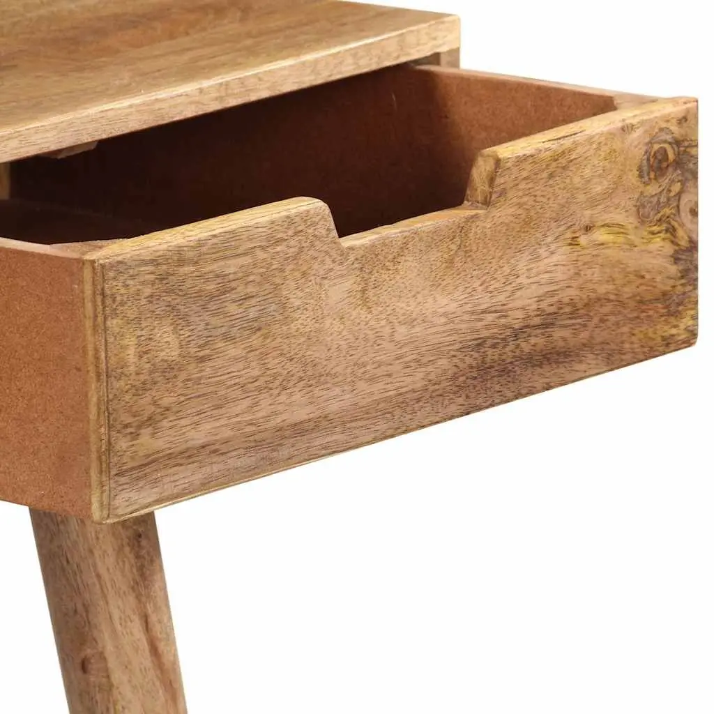 Dressing Table Brown 112x45x76 cm Solid Mango Wood with Mirror 2 Drawers 4 Compartments