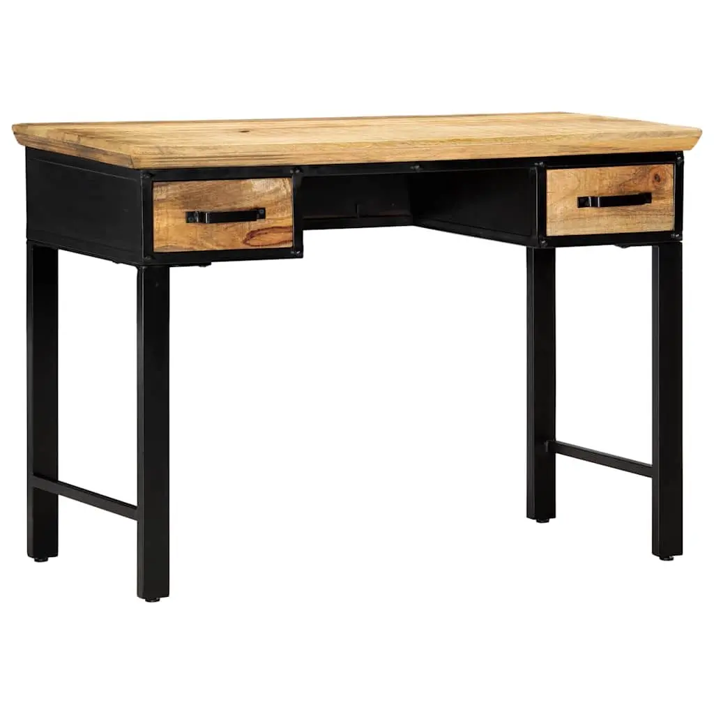 Writing Desk Brown 110x50x76 cm Solid Wood with 2 Drawers Storage