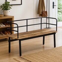 Mango Wood Bench with Iron Legs